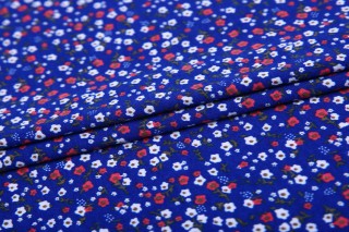 Fashion blue liberty knitted textile printed floral fabric for dress 